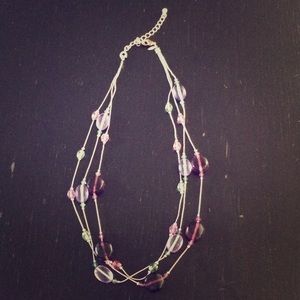 Avon necklace (silver/purple)